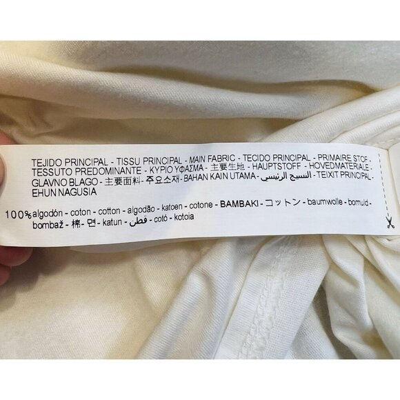 Zara Women’s V-Neck Top Size Medium Ivory Die Cut Embroidery - Picture 4 of 5